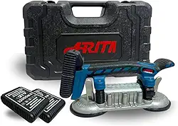 Maquina Vibratória Dupla Elétrica De Assentar Pisos Porcelanatos Azulejos Cerâmicas C/Maleta Premium 2 Baterias 16V 6 Níveis de Vibração, Ventosa de Alta Sucção