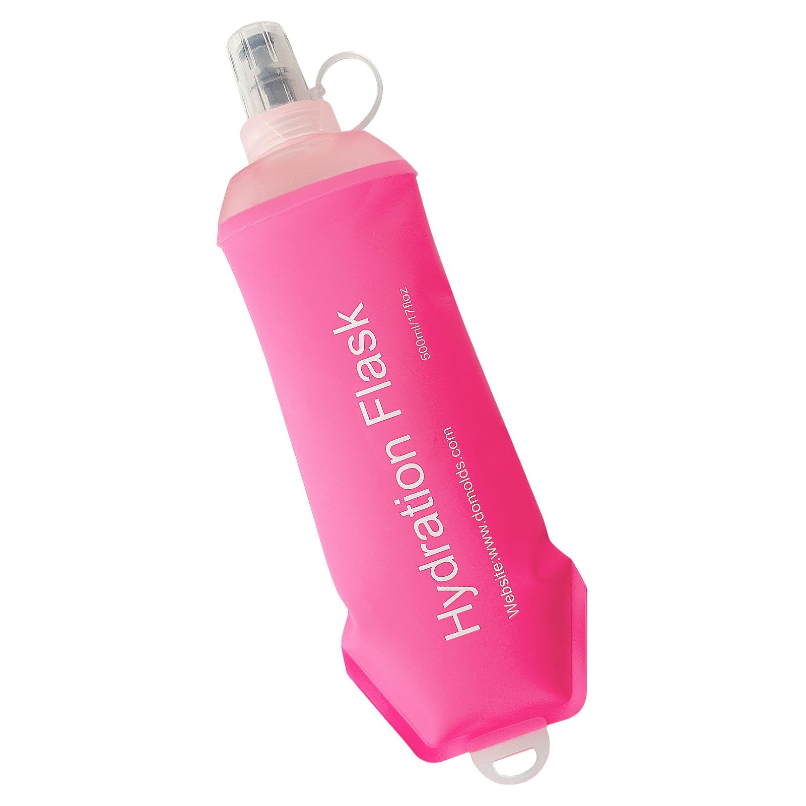 WILDREEDS Weiche Thermosflasche, 500 ml, TPU, faltbar, weiche Wasserflasche für Trinkrucksack, Laufweste, faltbare Wasserflasche zum Wandern, Radfahren, Klettern, 1 Stück, Rosa