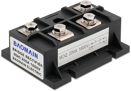 Baomain Bridge Rectifier MDQ-200A Módulo de diodo de onda completa, 200 A, 1,600 V, fase única.