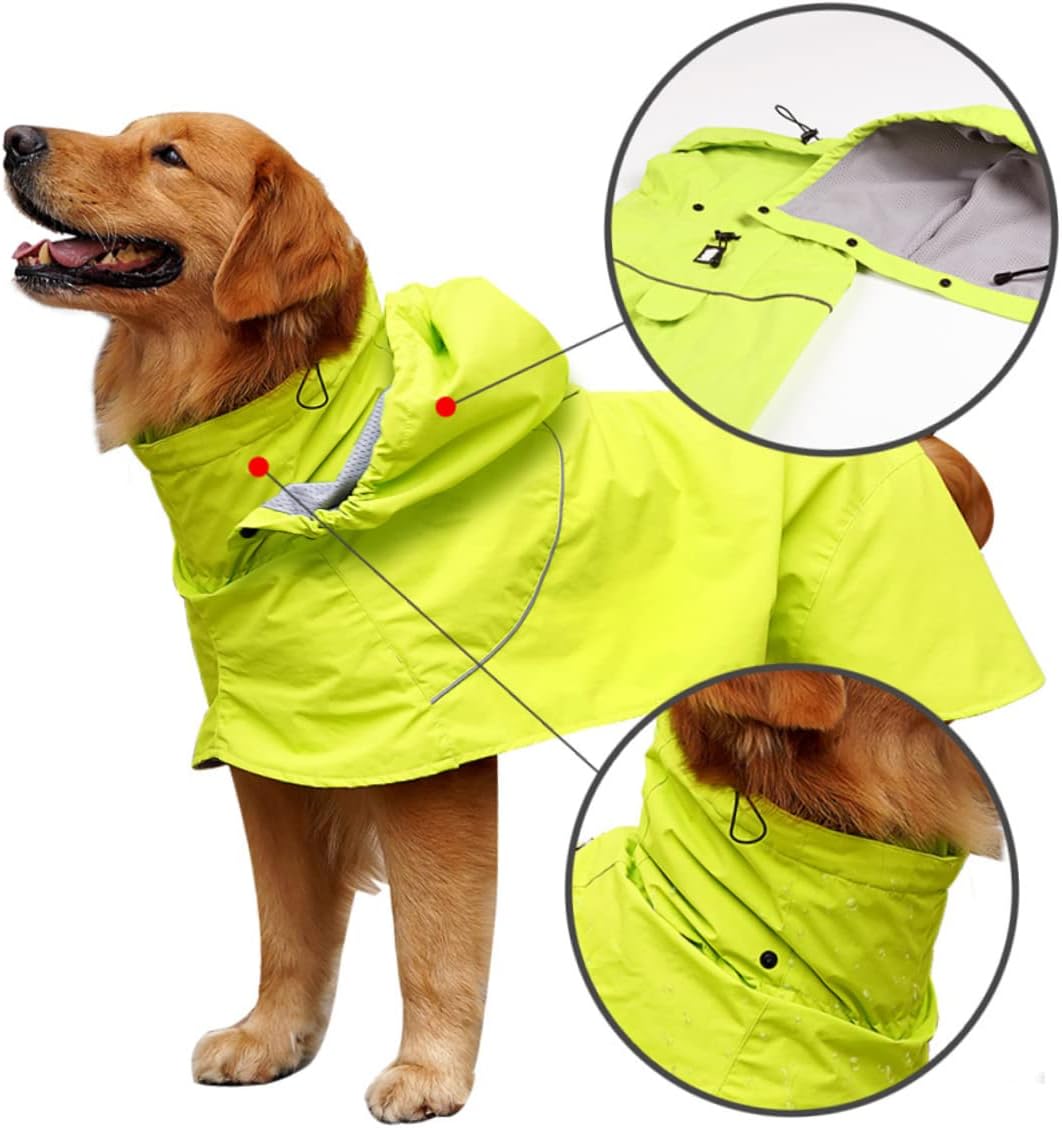 GALPADA High Collar Dog Rain Coat Nylon Pet Rainwear Dog Rain Slicker Comfortable Pet Supplies