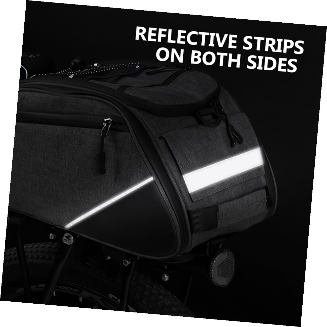 Bike Rear Storage Bag Seat Bag Reflective Strips Large Capacity for Tools and Gear Easy Installation for Cycling Adventures