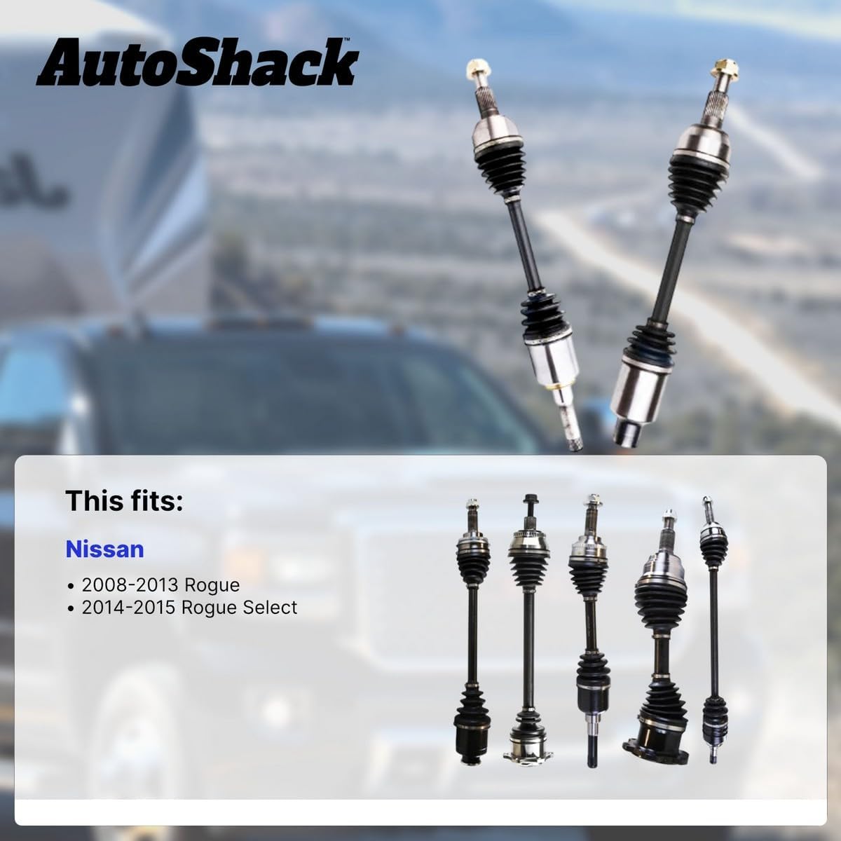 AutoShack Rear CV Axle Shaft for Nissan, Rogue 2008-2013 Rogue Select 2014-2015, AWD L4 2.5L, Left or Right