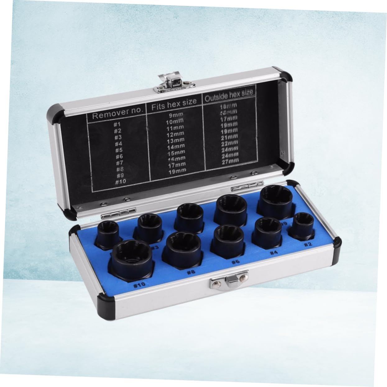 DOITOOL Essential Toolkit 10-in-1 Damaged Nut Extractor Set Bolt Screw Remover