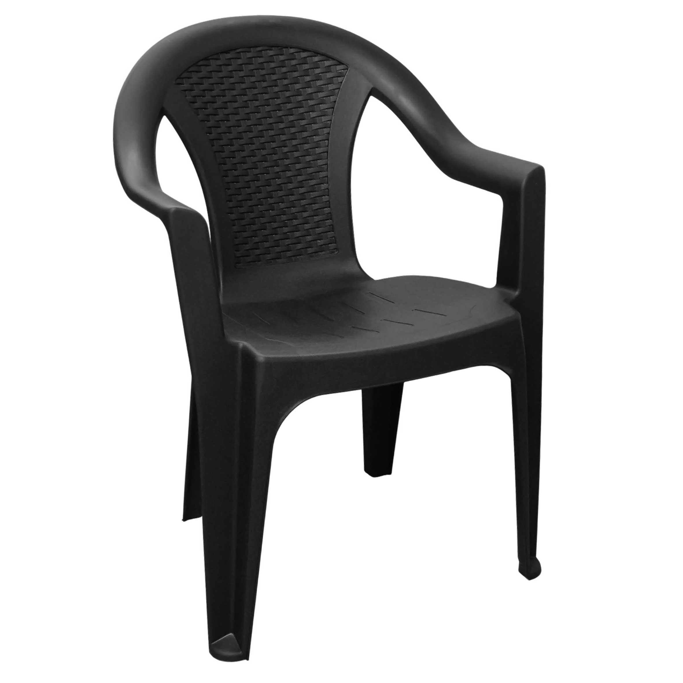 Chaise de jardin empilable, plastique effet rotin - Chaise empilable en plastique - 2 couleurs au choix 1 Stück - anthrazit