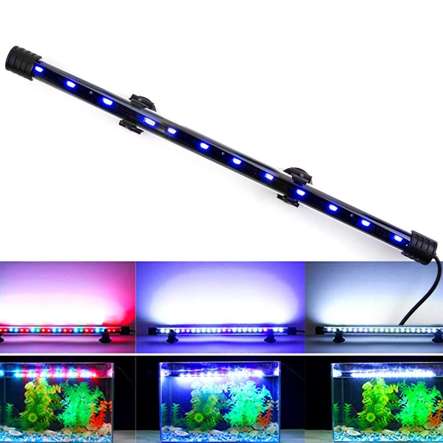 JAINSONS PET PRODUCTS Fish Tank LED Light Aquarium Bar Light Effect Fish Light Planted Submersible Tank Lamp Led Light Submersible Adjustable (SOBO- T4-60LED-WHITE/BLUE 57 cm) (B0CND4GGDF) Amazon Price History, Amazon Price Tracker