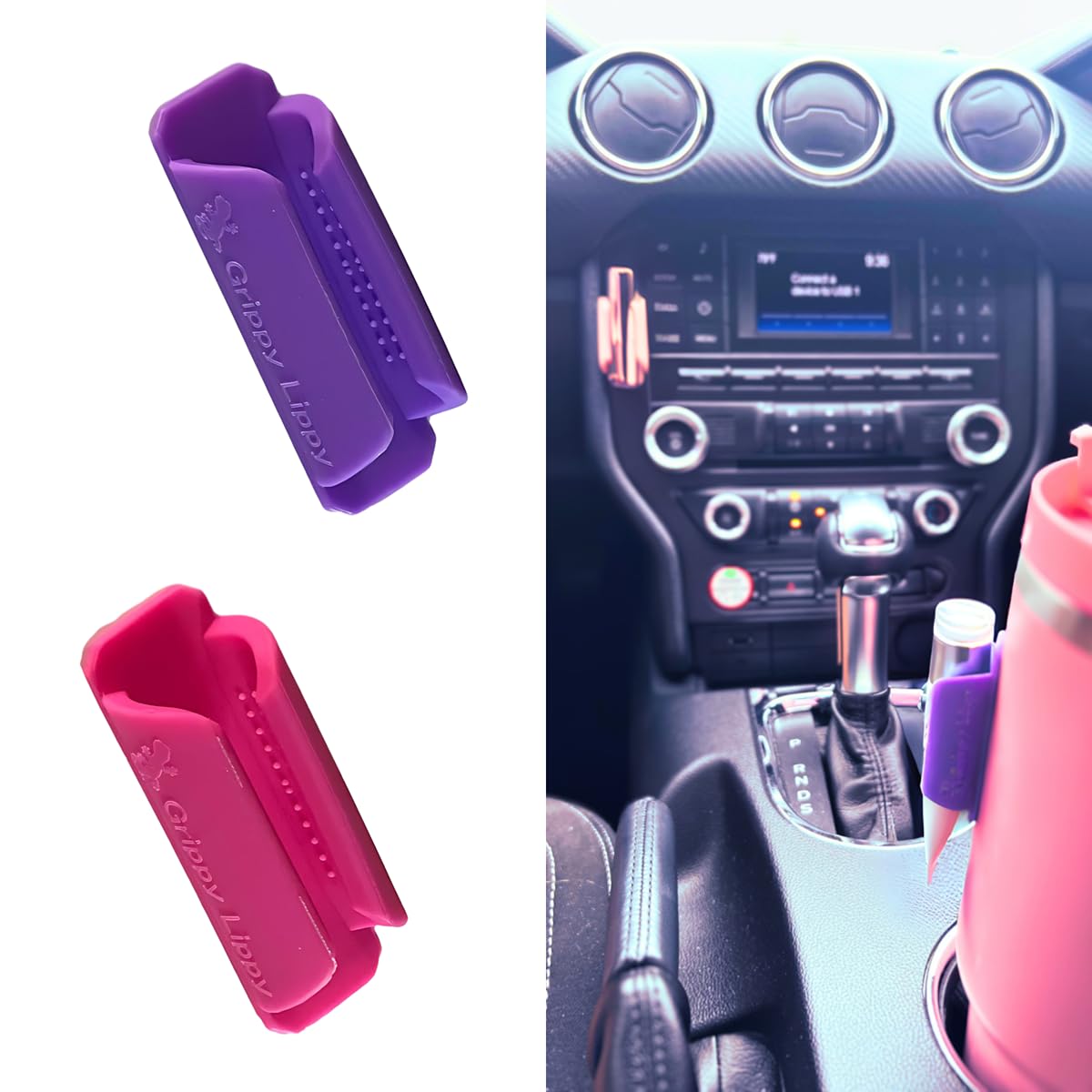 Durable Lip Balm Holder - 2 Pack in Pink & Purple | Versatile Travel Essential for Lip Gloss, Lip Balm & Lip Oil | Ideal Chapstick Storage for Car, Home & Tumblers