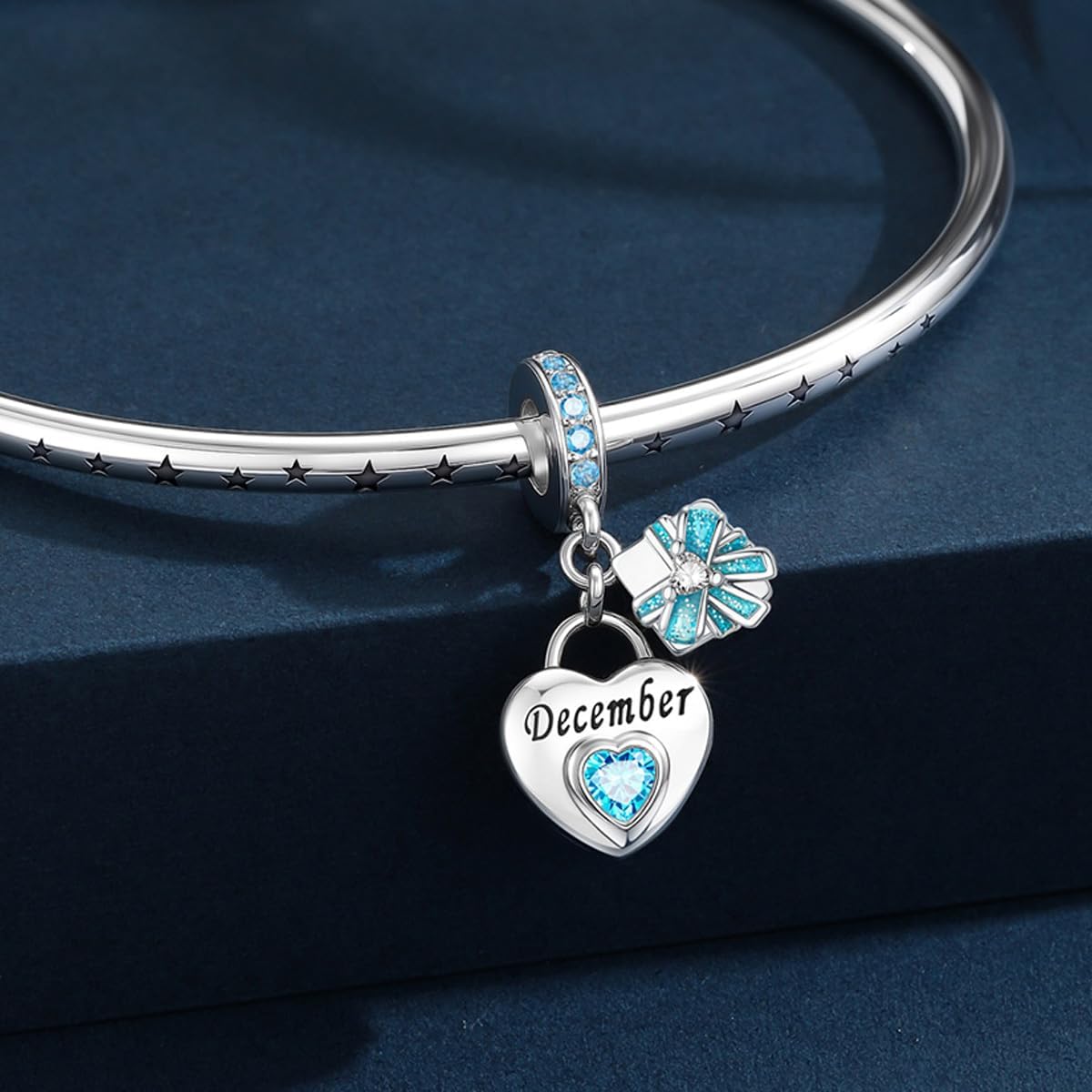 Aurevella 925 Sterling Silver Heart Birthstone Charms for Bracelets and Necklaces Happy Birthday Christmas Women&Mom Jewelry Gifts - Image 2