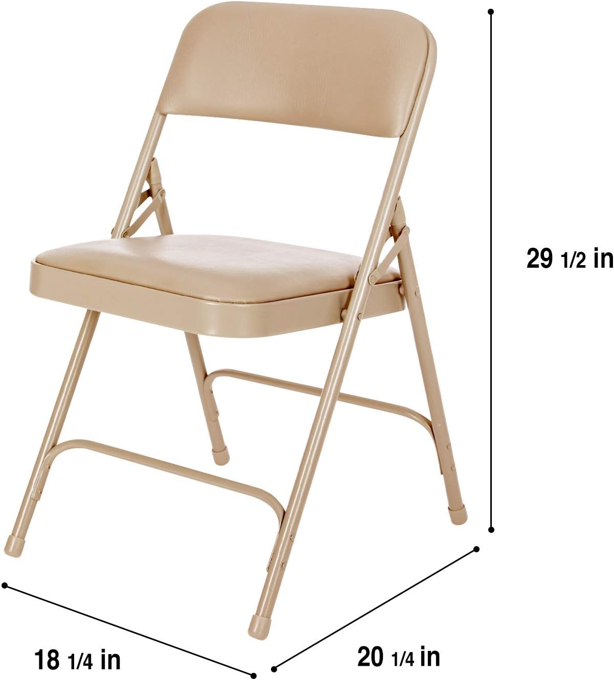 OEF Furnishings (4 Pack) Premium Vinyl Padded Folding Chair, Beige : Home & Kitchen
