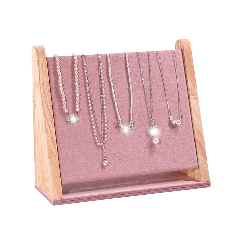 WANGHAI-666 Jewelry Rack Wooden Jewelry Display Stand with Velvet Layer for Necklaces- Multiple Colors Available