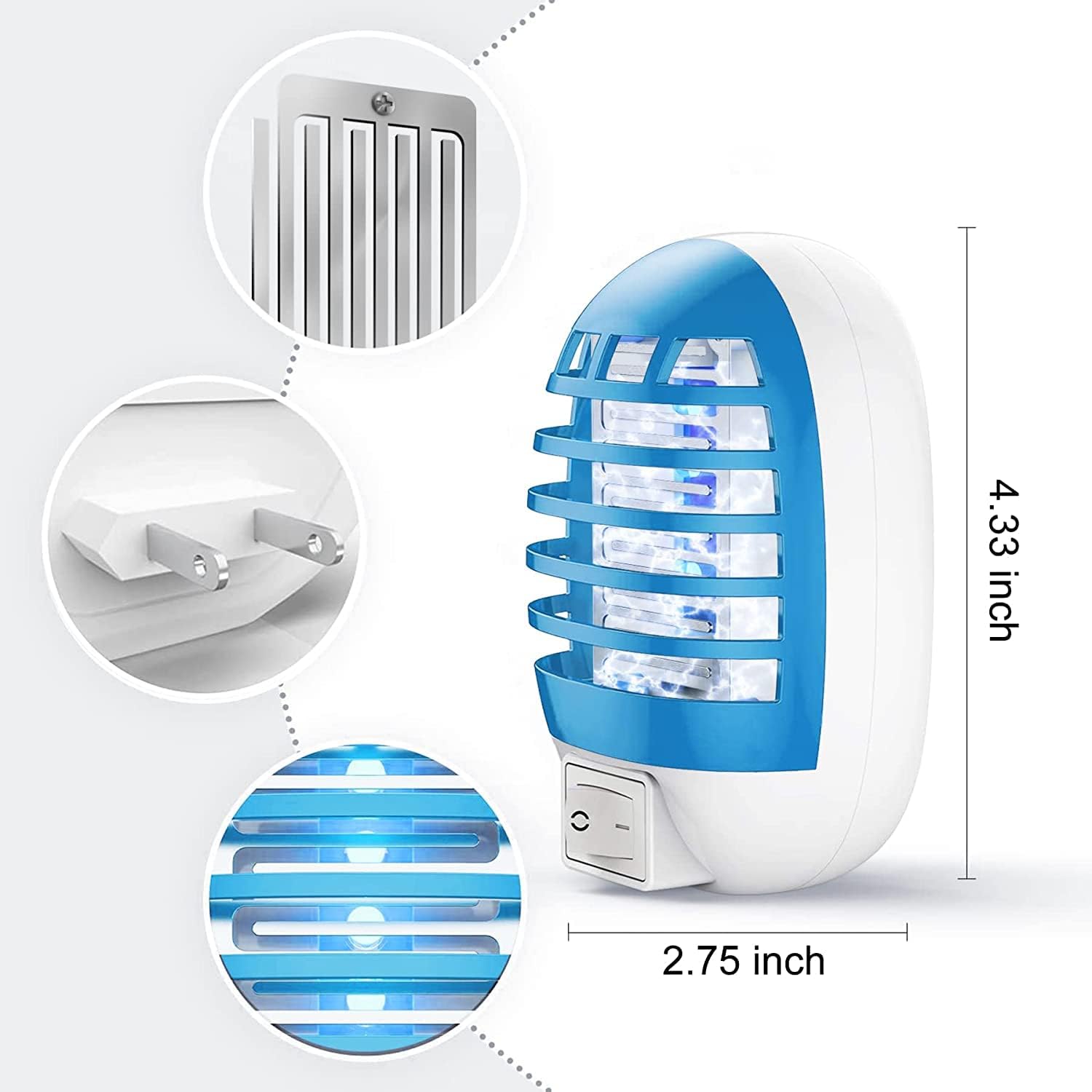 Bug Zapper, Fruit Flies Trap, Electric Mosquito & Fly Zappers/Killer - Insect Attractant Trap Powerful Little Gnats, Hangable Mosquito Lamp for Home, Indoor, Outdoor, Patio (Blue)