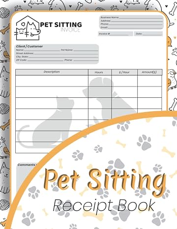Amazon.com: Pet Sitting Receipt Book: Pet Boarding Order Forms Book ...