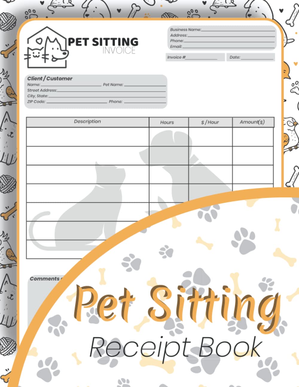 Amazon.com: Pet Sitting Receipt Book: Pet Boarding Order Forms Book ...