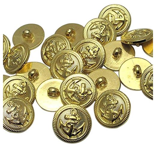 chenkou Craft plástico botón chapado color dorado 20 mm 60Pcs