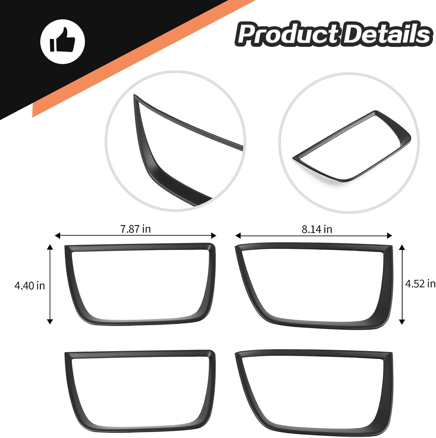 JeCar Matte Black Tail Light Bezel Taillight Cover Trim Accessories Compatible with Chevrolet Chevy Camaro 2010 2011 2012 2013(4 Pieces)