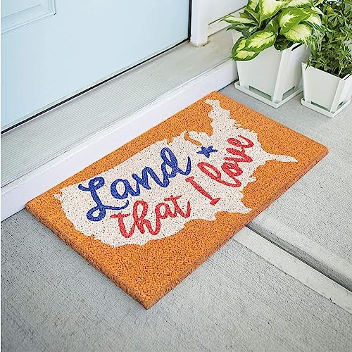 Avera Products Patriotic Doormat - Land That I Love - Natural Coir Fiber Summer Doormat - 17" X 29" 4Th Of July Door Mat - Non-Slip Rubber Backing #TOP3