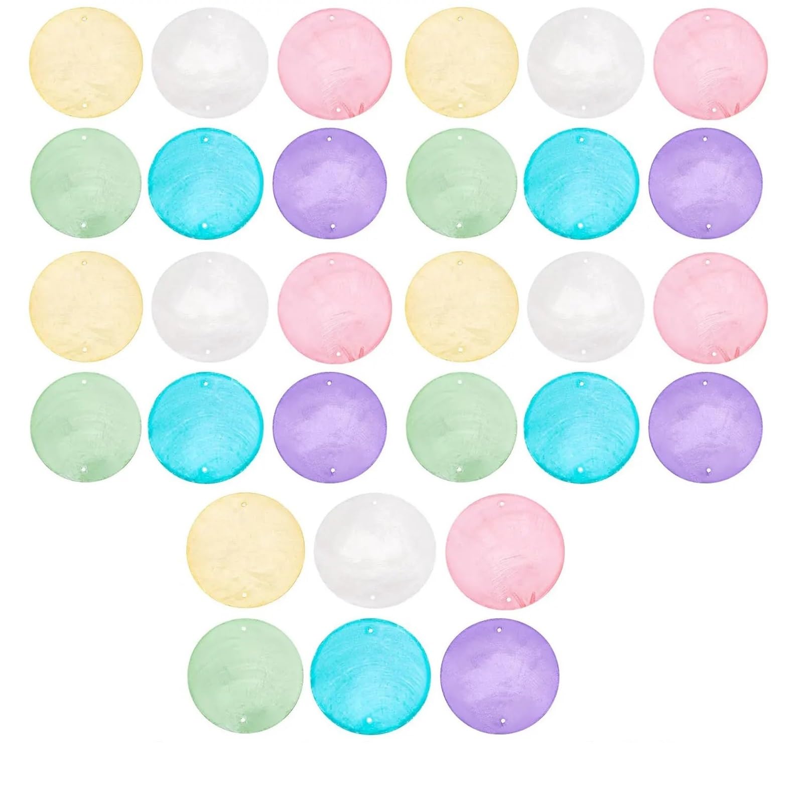 30pcs Colored Disc Wind Chimes, Coastal Style Decor, Chime Making Kit, Suitable For Indoor/Outdoor