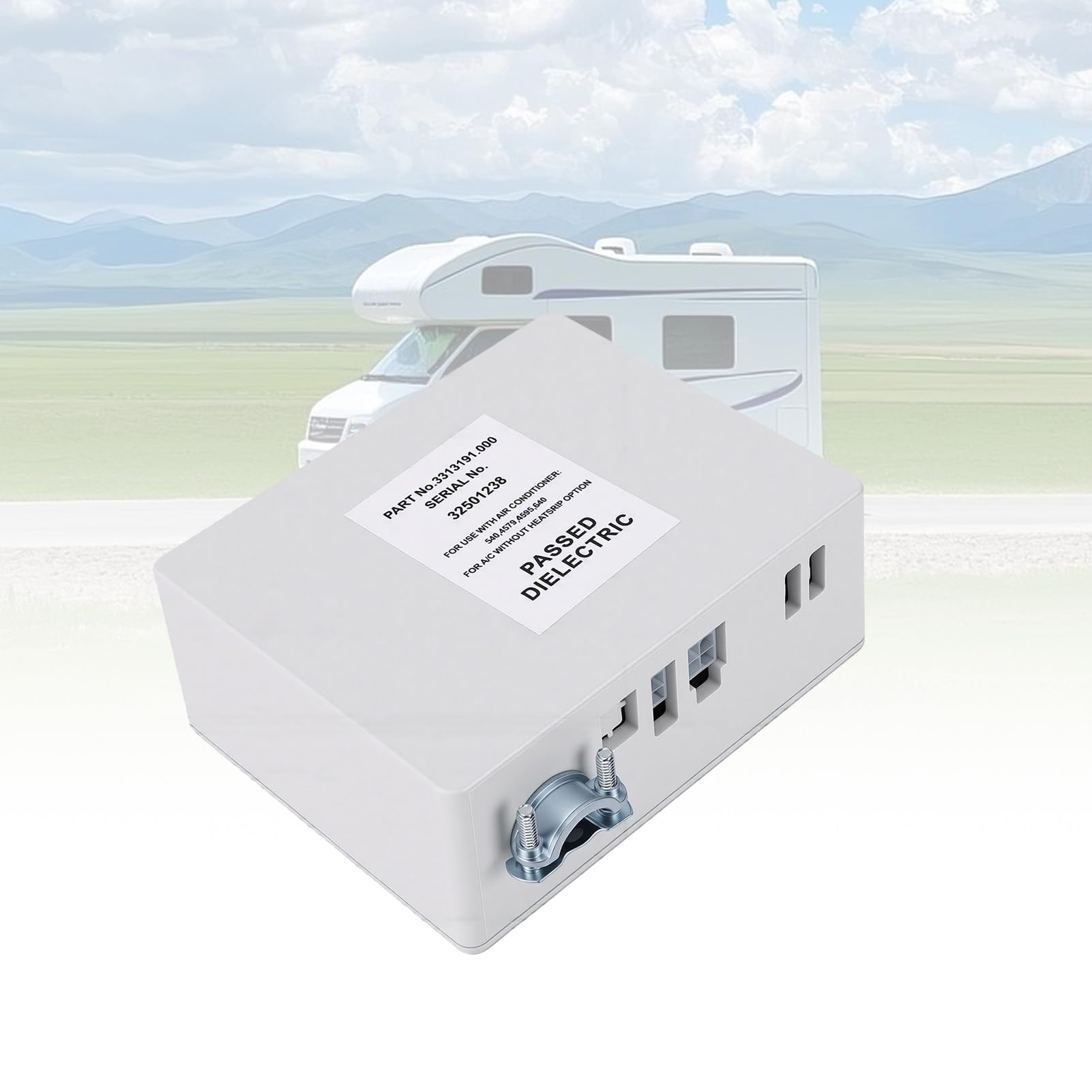 banapoy 3316230.000 Zestaw Termostatu ściennego do Jednostrefowego RV ze skrzynką przekaźnikową, Cyfrowy Termostat ścienny z Wyświetlaczem Heat Cool, do Klimatyzatorów