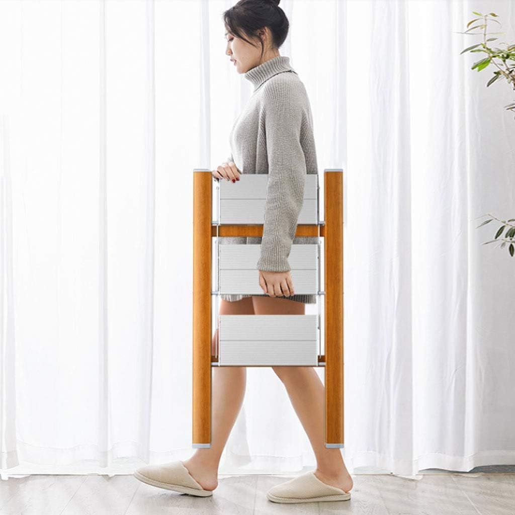 OKUOKA Ladders,Step Ladder Household Folding Multifunctional Thickening for Indoor Dual-Use Portable Telesaluminum Three-Step Ladder Herringbone Stepladder Ladder Stepladder/5Step