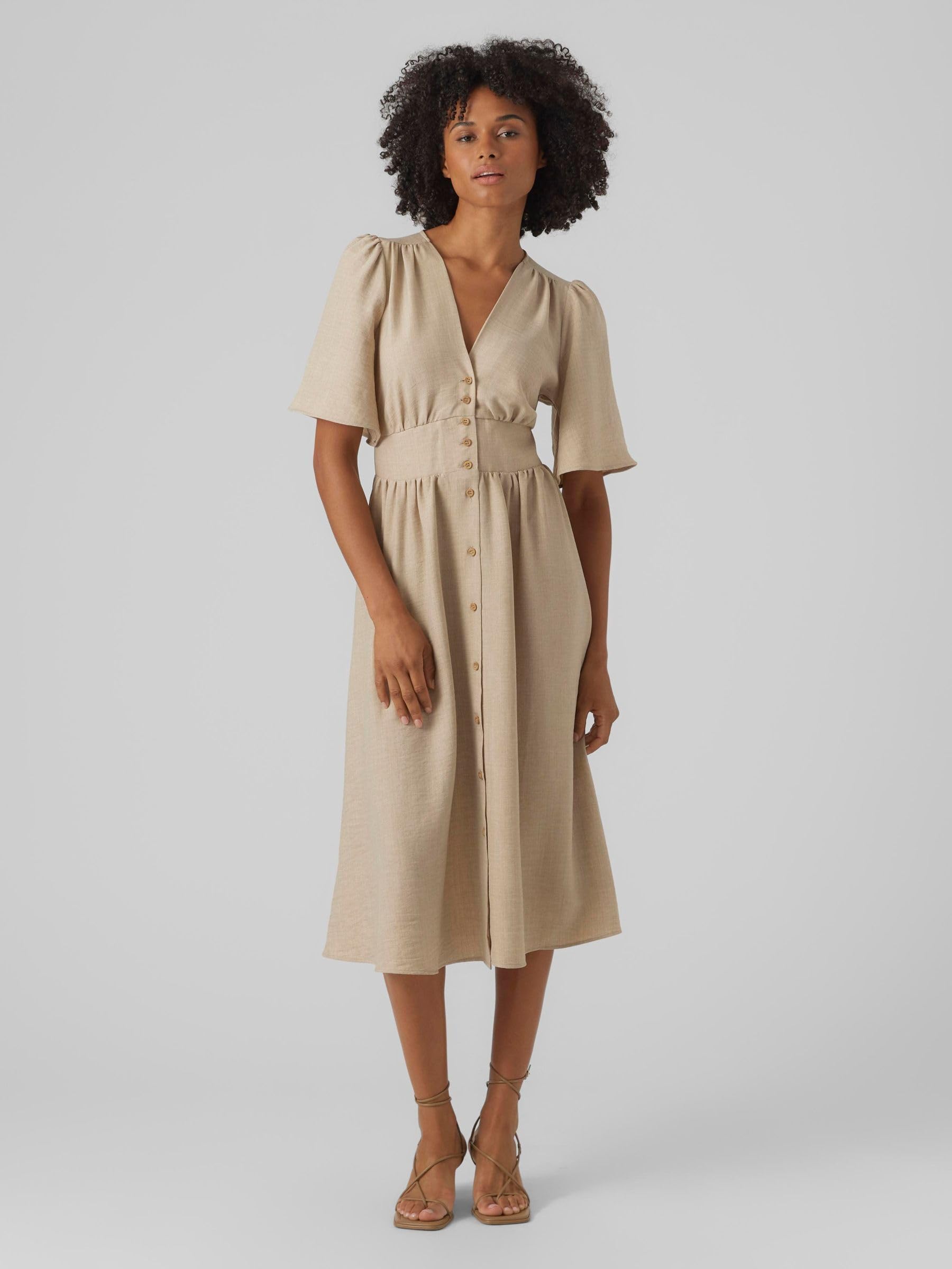 VERO Moda Damen Vmmelaney 2/4 Blk Dress WVN Noos Vmmelaney 2/4 Blk Dress WVN Noos (1er Pack)