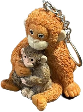 3D Punch the Monkey Keychain Hanging Protect Action Figure for Backpack, Purse, Car Keys