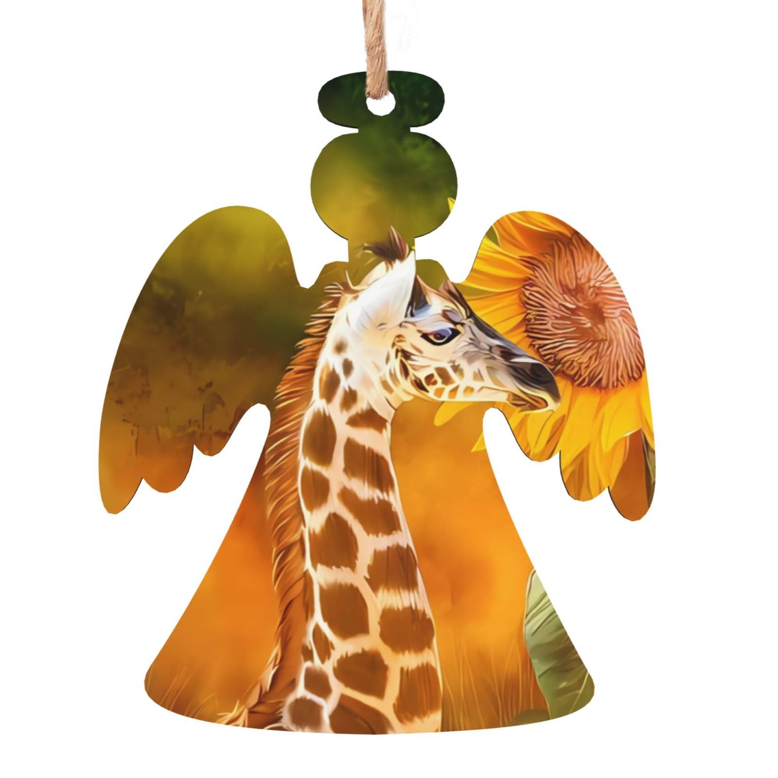 Décoration de Noël en bois girafe et tournesol à suspendre