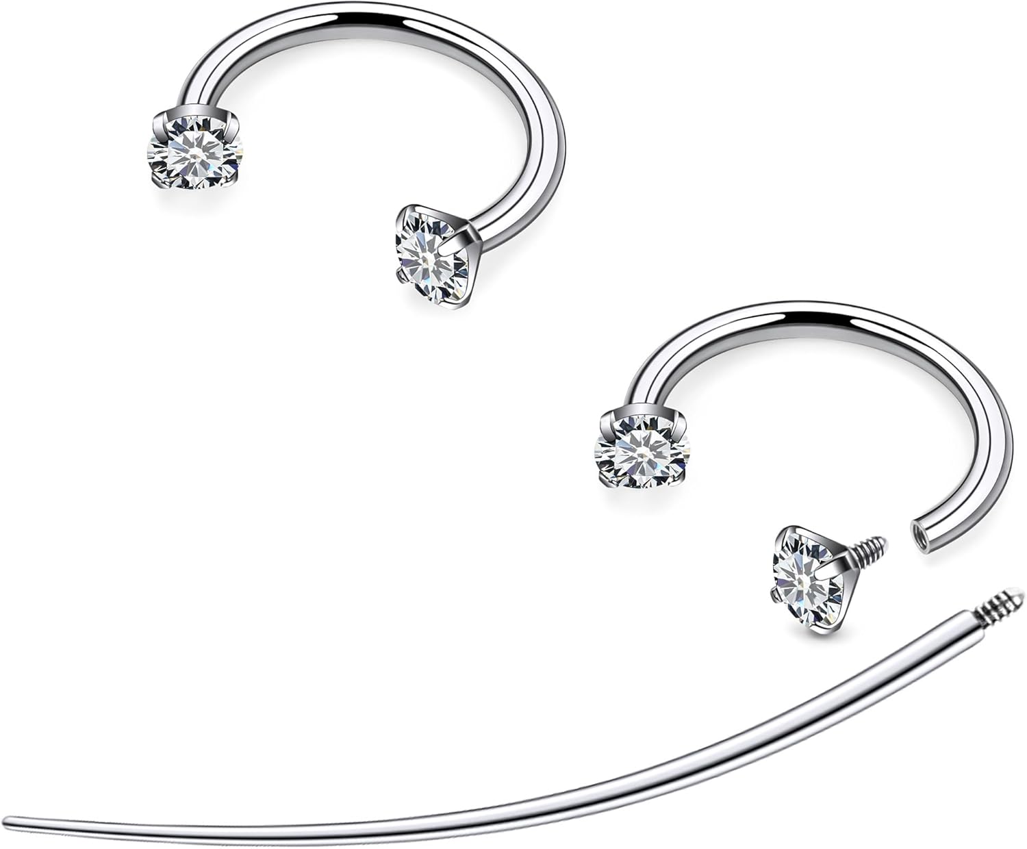 F136 Titanium 20/18/16/14g Horseshoe Nose Septum Lip Ear Rings Piercings 8/10/12mm Cartilage Helix Daith Earrings Jewelry for Women Men