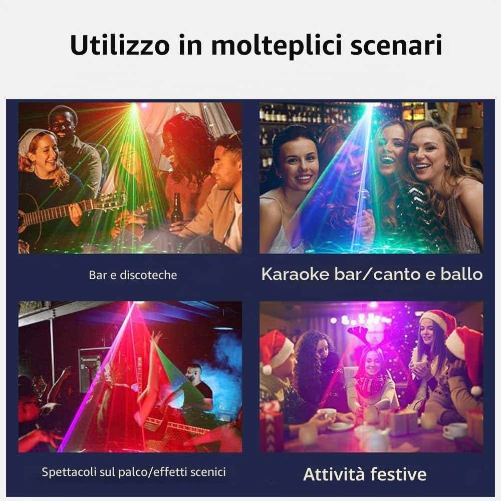 Luci Discoteca, Luci DJ, Strobo Discoteca Luce del partito con DMX Controller, Luci da Festa ad Attivazione Vocale con Cavo da 2M, Mini Illuminazione Della fase a LED per Karaoke, Festival, Compleanno
