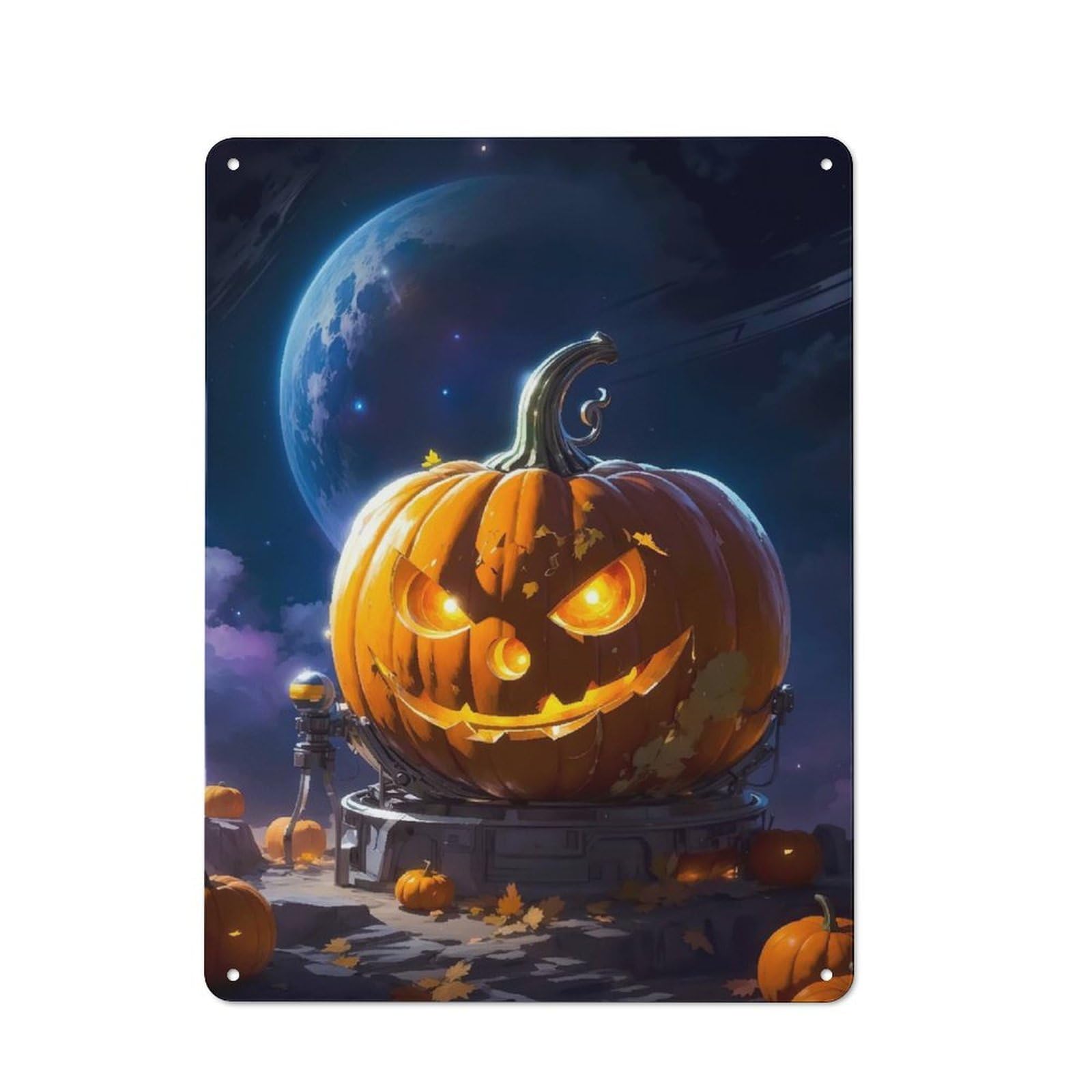 Junmoney Pumpkin Tin Wall Plaque 40X30cm With For Hobby Room Or Studio, For Metal Sign Collectors, For Kitchen And Home Bar Decor