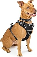 Vista 25 de WINSEE Arnés para perro sin jalones con collar chaleco reflejante ajustable Oxford, broches para correa delantero y trasero para perros pequeños