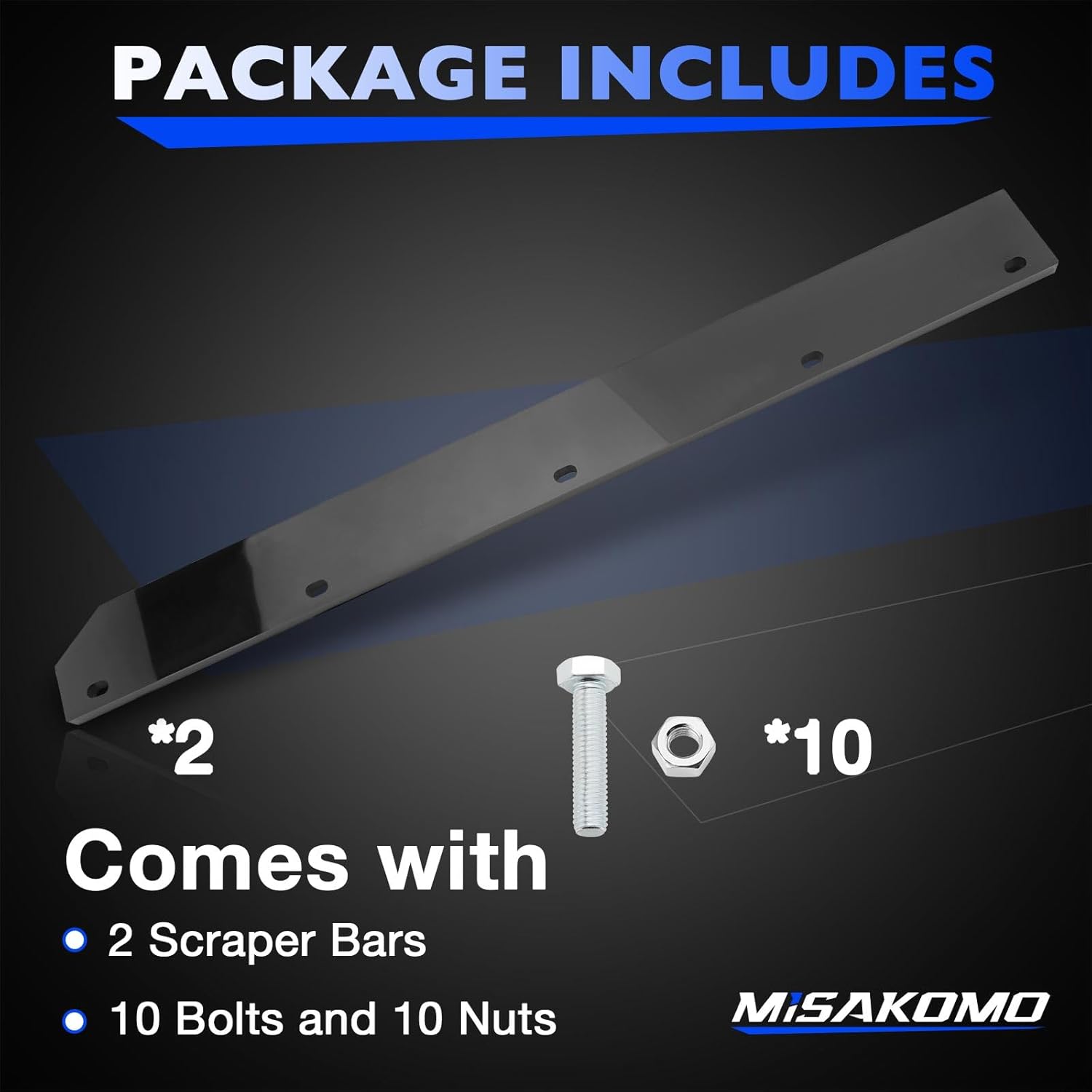 1/2" Heavy Duty Poly Cutting Edge Scraper Bar Compatible with John Deere 54" Front Mount Snow Blade Plow, Replace# M75679