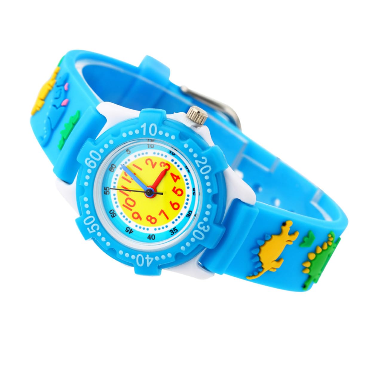 2piezas Reloj De para Niño Niña Reloj De Pulsera De Silicona Diseño Creativo y Divertido para Estudiantes Azul