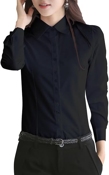Amazon ユニグランド ブラウス レディース ワイシャツ 黒 白 シャツ ブラウス 通販