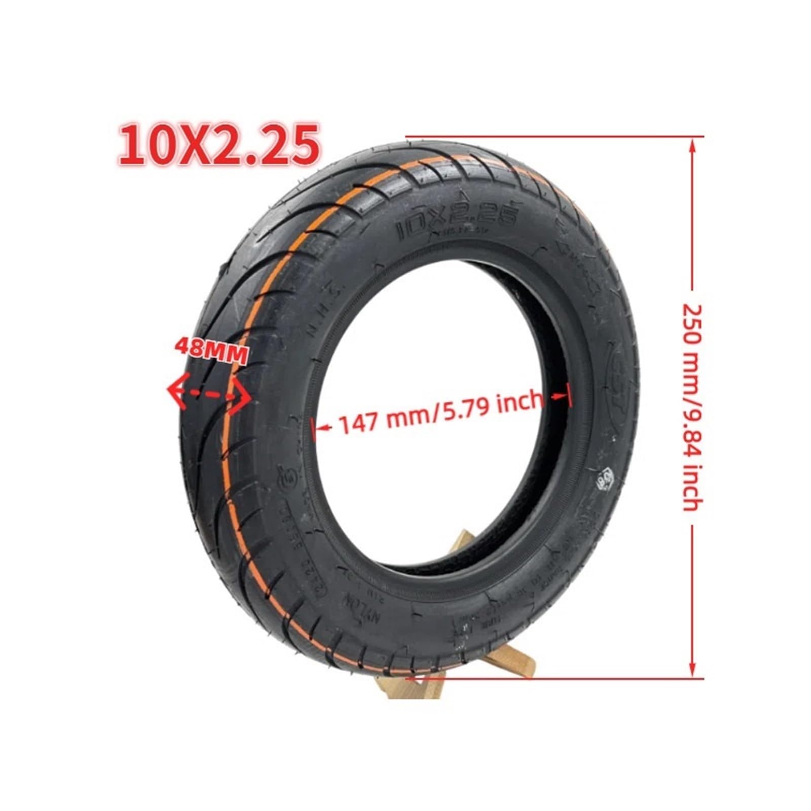 1 neumático de 10 x 2.5 .25 pulgadas para rueda de scooter eléctrico de 10 pulgadas, tamaño compatible con (CST 10 x 2.25)