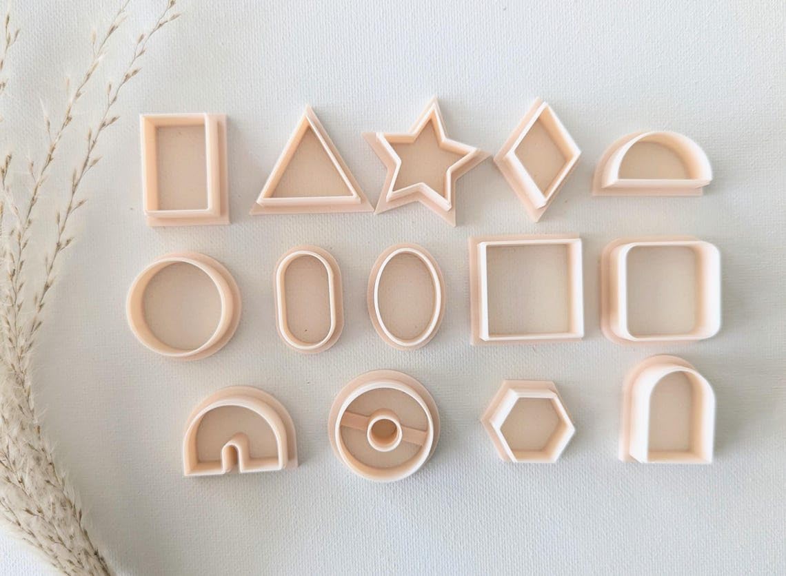 EROTNGO Basic Clay Earring Cutter Bundle One Inch Polymer Clay Jewelry Cutter Set with Classic Shapes for DIY Earrings Round Oval Teardrop Arch Rectangle and Square Cutters for Handmade-image-37