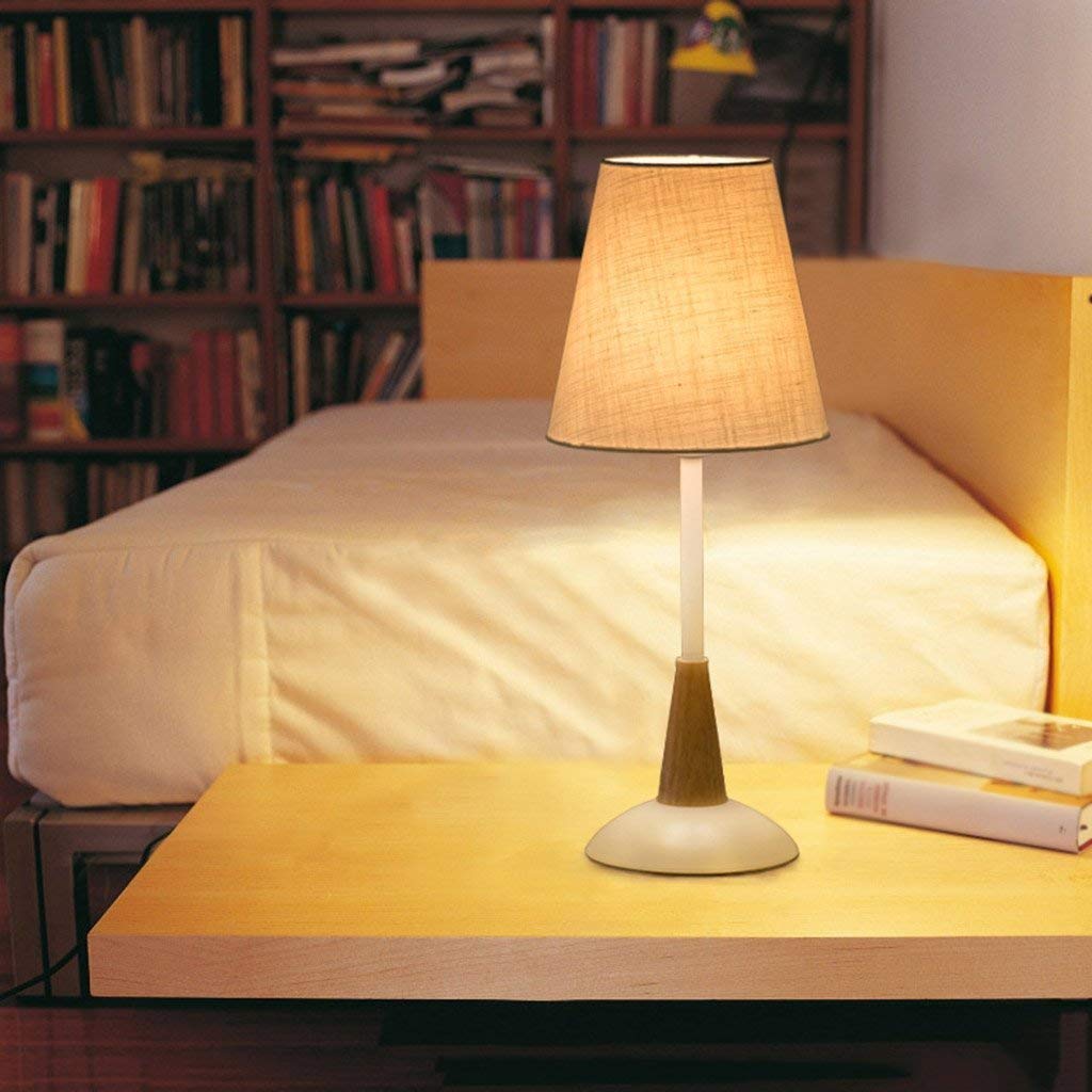 Lampe de table chic e27 beige et fer pour salon et chambre - 8