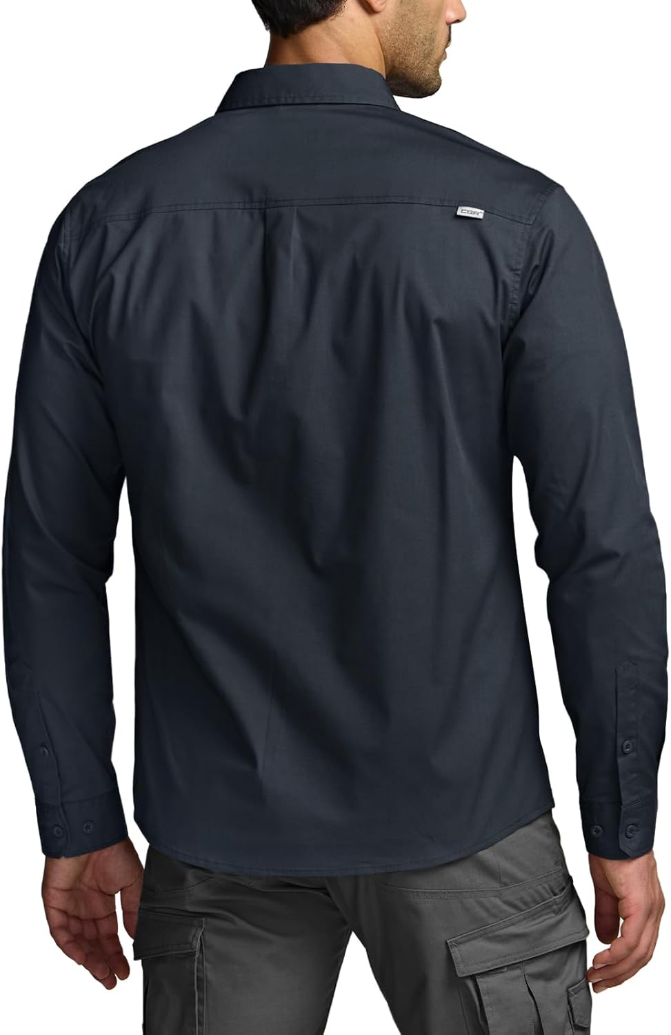 CQR Men's Long Sleeve Tactical Shirts, Ripstop Military Work Shirts, UPF 50+ Breathable Button Down Outdoor Hiking Shirt - Image 3
