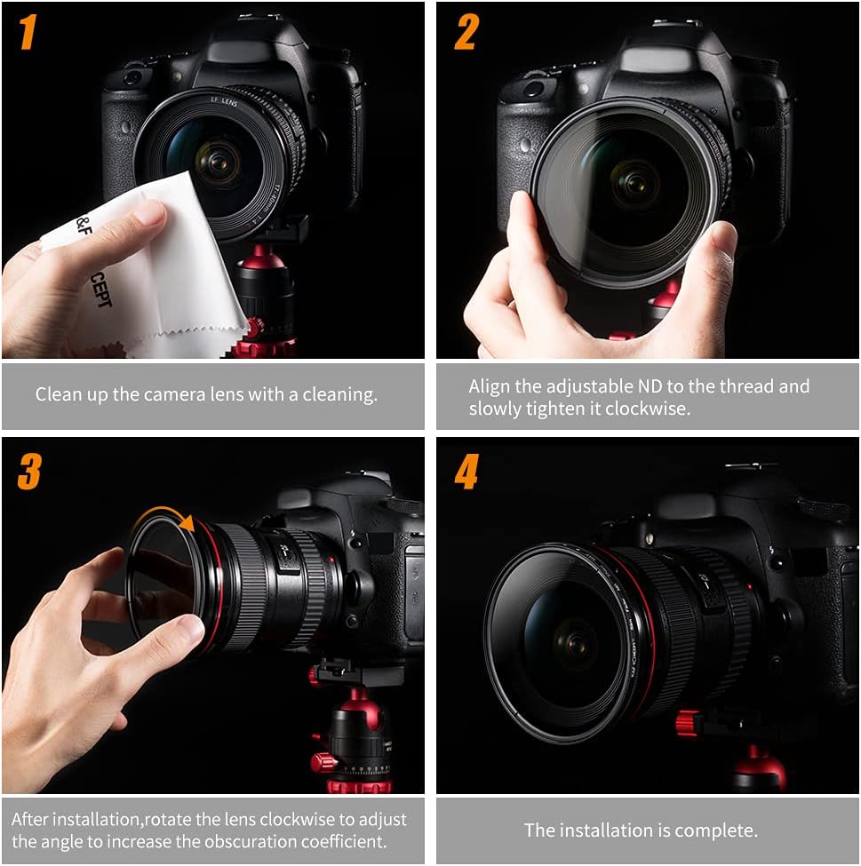 Flash Deals - 60% OFF K&F Concept 49mm Slim HD Multi-Coated Variable ND Neutral Density Adjustable ND2 ND4 ND8 to ND400 Lens Filter + Lens Cleaning Cloth for Cameras Lens Best Review K&F Concept 49mm Slim HD Multi-Coated Variable ND Neutral Density Adjustable ND2 ND4 ND8 to ND400 Lens Filter + Lens Cleaning Cloth for Cameras Lens