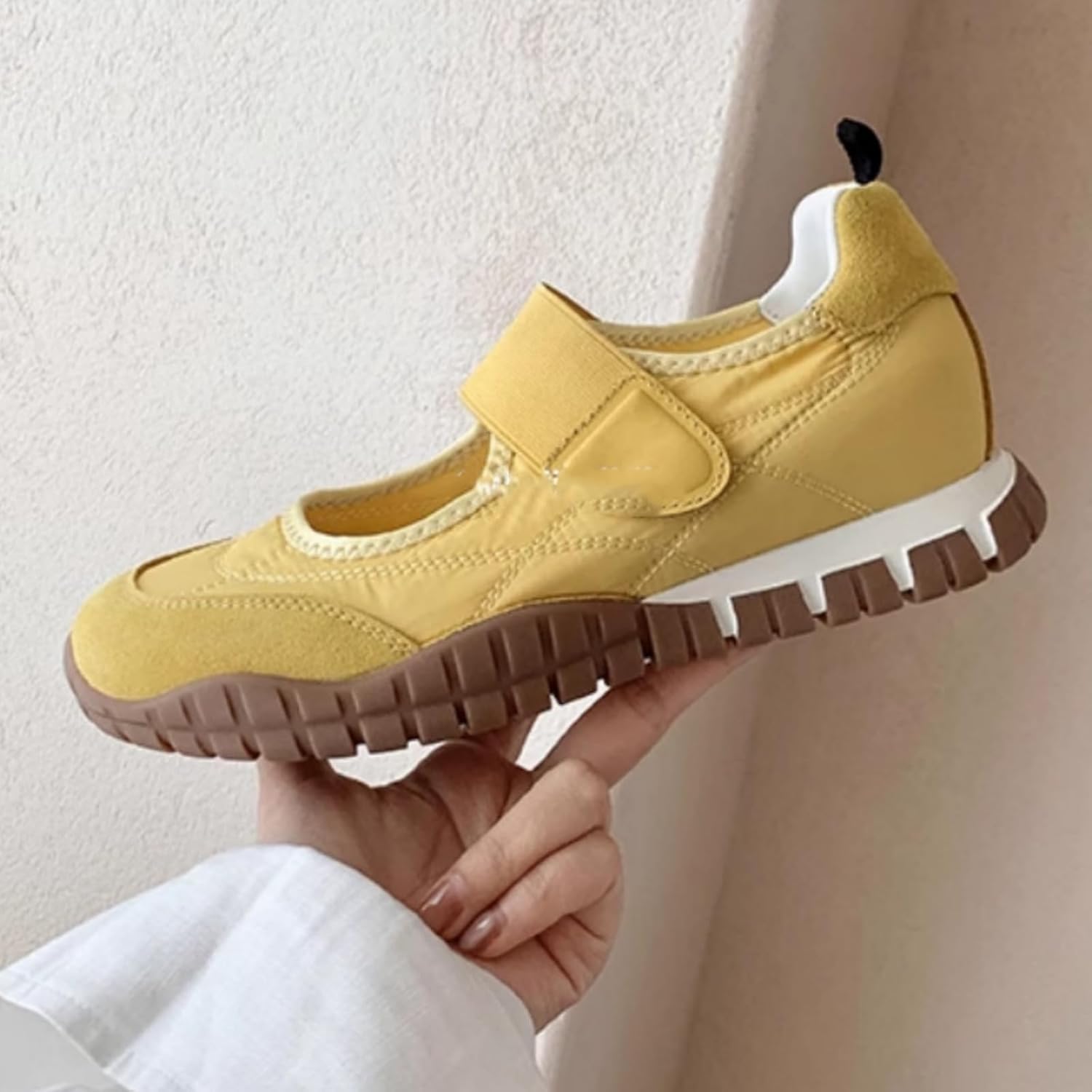 Genuine Leather Mary Jane Shoes Women with Adjustable Straps, Lightweight Arch Support Women's Fashion Sneakers Comfortable Quality Non Slip Platform Casual Shoes