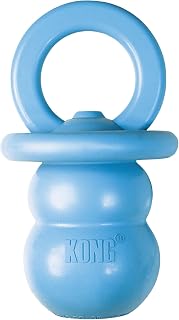 KONG Puppy Binkie Pacifier Chew Toy - Soft Rubber Teething Toy for Small Puppies, Stuffable with Treats, Blue