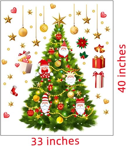 Miniatura 6 de Pegatinas de pared de estrella de árbol de Navidad verde de Año Nuevo, calcomanías de decoración de Navidad, decoración de sala de estar,