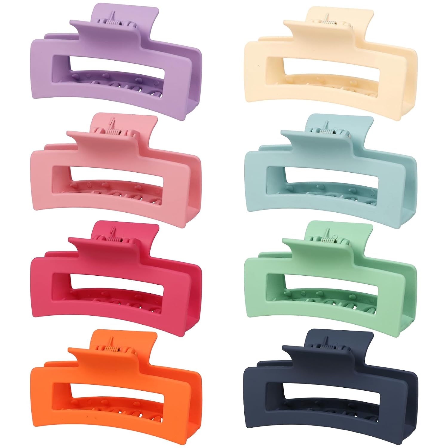 8 Pcs Hair Clips for Women 3.5 Inch Rectangle Claw Clips Fashion Hair Clips for Thick Thin Hair Non-slip Banana Clips-Colorful