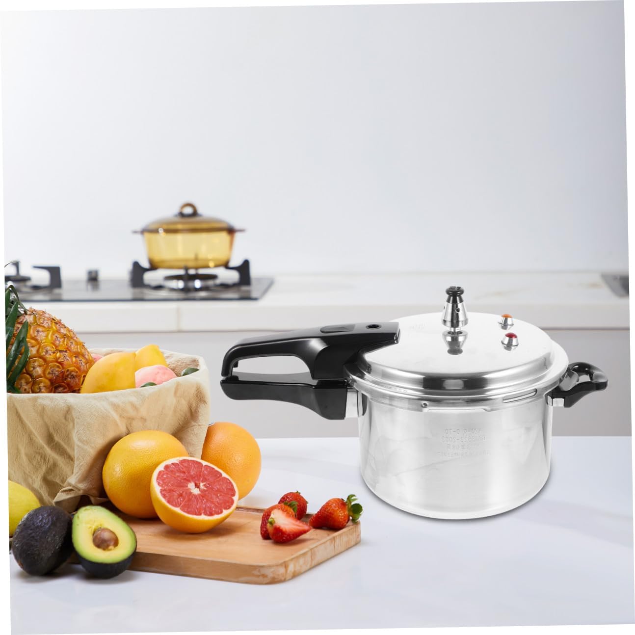 High Pressure Cooker Aluminum Alloy Household Pressure Pot for Gas Stove and Induction Cooker Polished Composite Bottom for Saving Cooking and Easy Cleaning Compatible