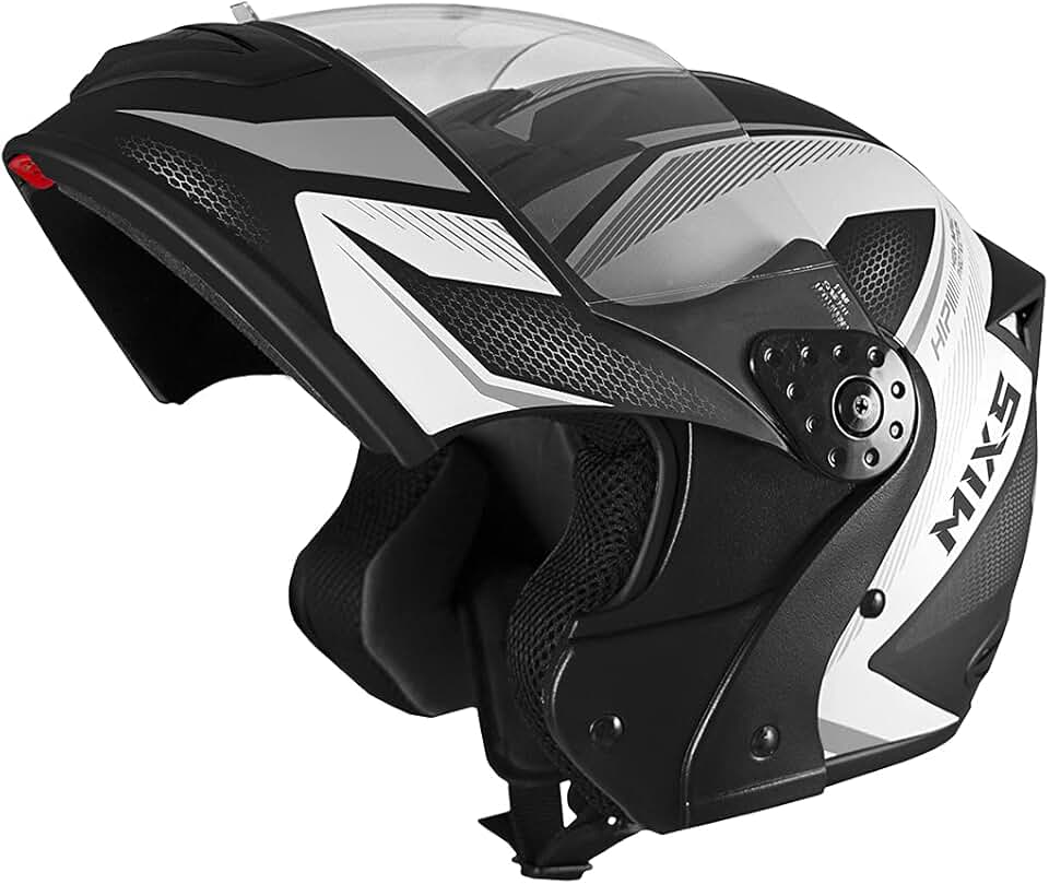 Capacete Escamoteável MIXS Gladiator Neo Fosco 56 Grafite/Branco/Preto