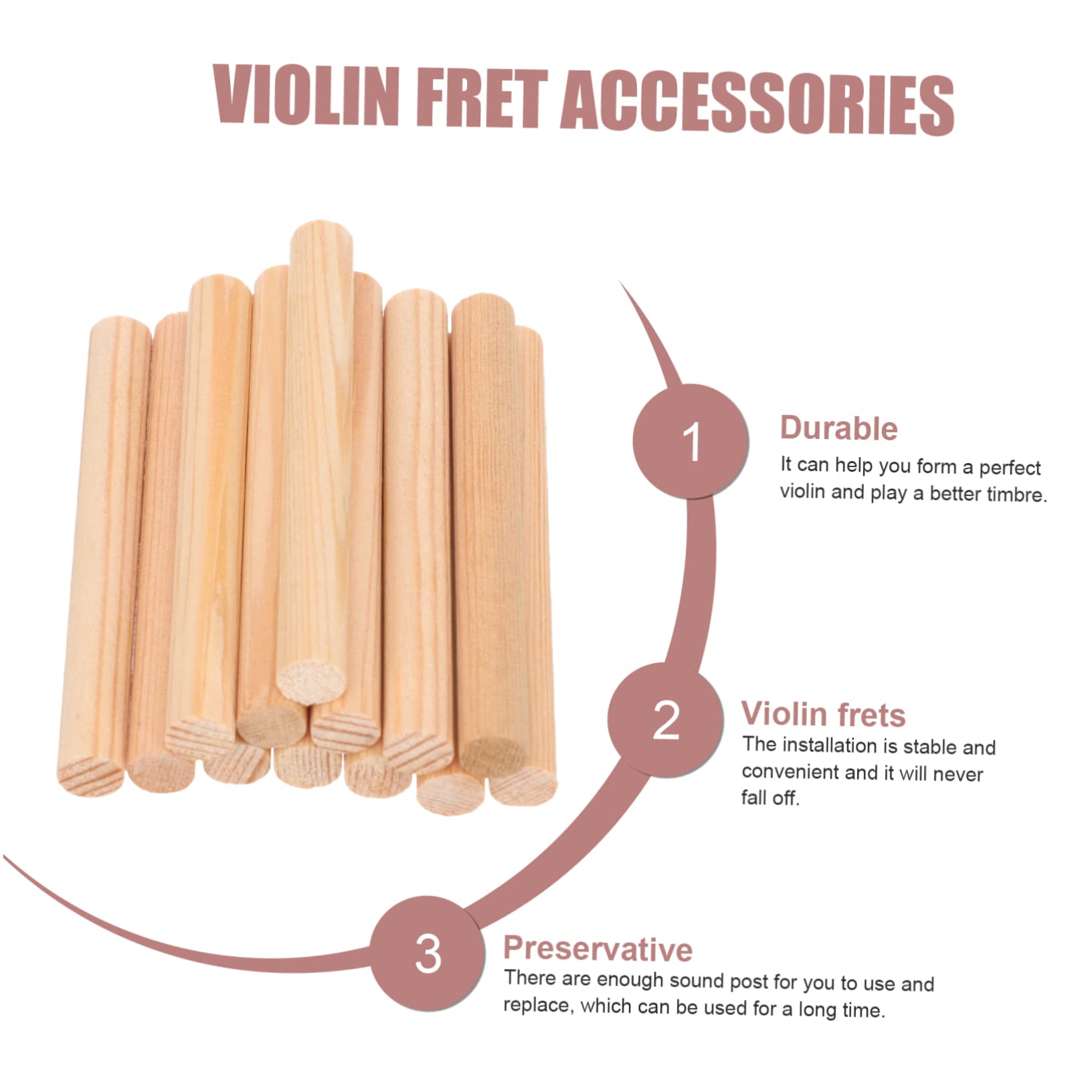 VANZACK 12pcs Violin Sound Post Replacements Acoustic Violin Column Accessories for Enhanced Sound Quality for Musicians and Practitioners