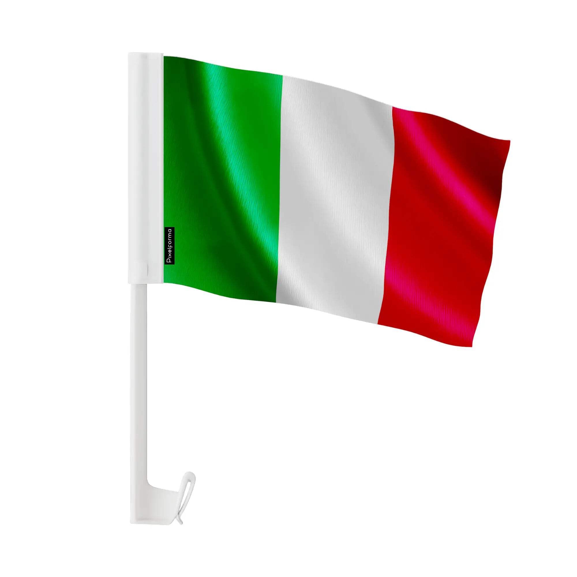 Bandiera per auto italiana, in poliestere, 50 pezzi, 14 x 21 cm