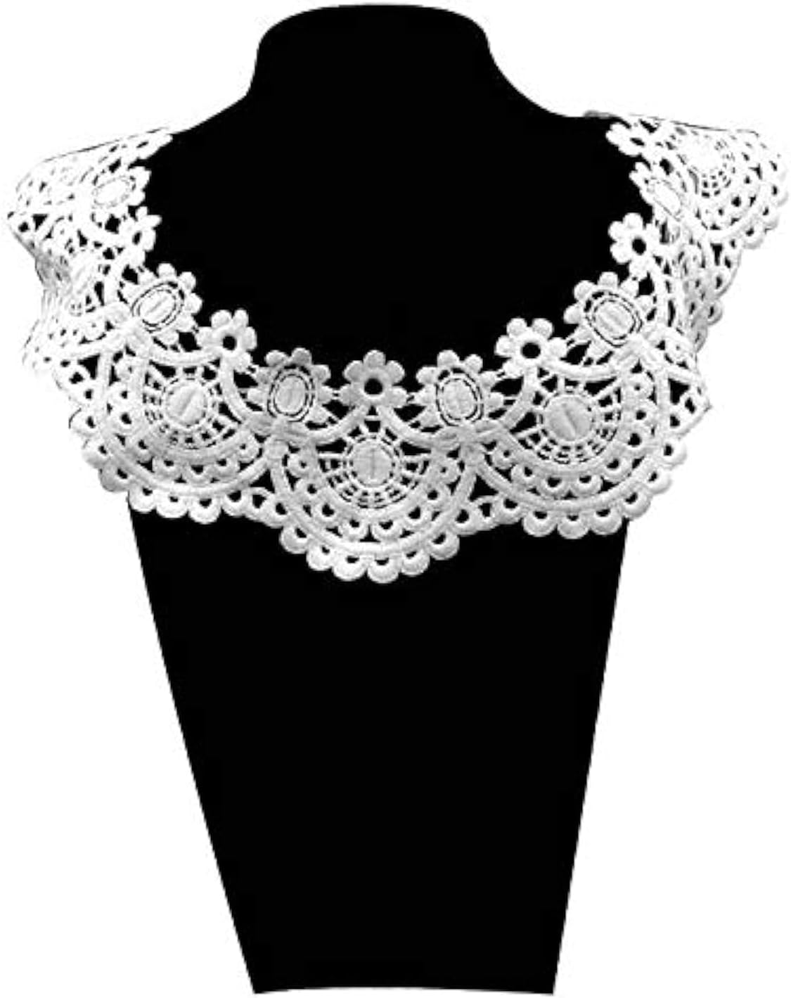1 Pcs Golden Lace Fabric Garment Decals Shirt Sewing DIY Collar Garment Accessories (Round Collar Gold)
