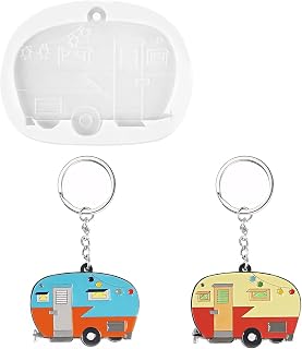 Camper Resin Molds Silicone,RV Keyring Silicone Molds for Resin, Couples Camping Gifts for Men Women, Coating Epoxy for Camper Travel Trailers Accessories, Keychain Ring not Included