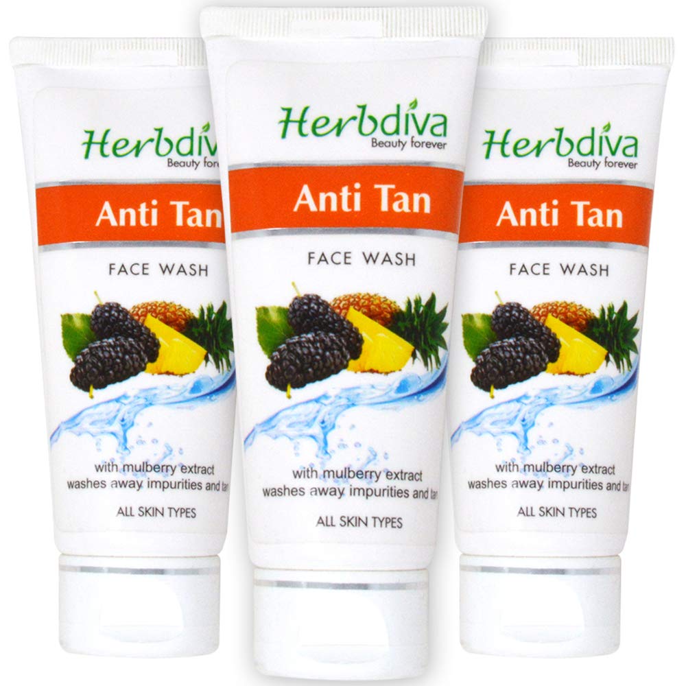 Herbdiva Anti Tan Face Wash For Impurities & Tan 100ml Pack of 3 Amazon.in Beauty