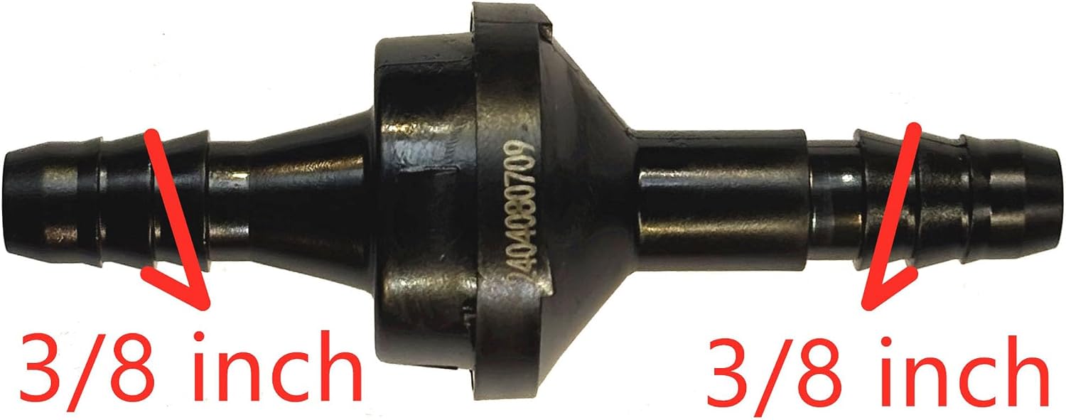 10mm Barb One-Way Check Valve Compatible with Chevrolet, Ford, BMW, VW, Audi, Hyundai, Kia, Toyota, Honda, Nissan, GMC, Ram, Subaru, Vacuum Coolant System 3/8 Inch Non-Return Valve for Air,Water,Oil