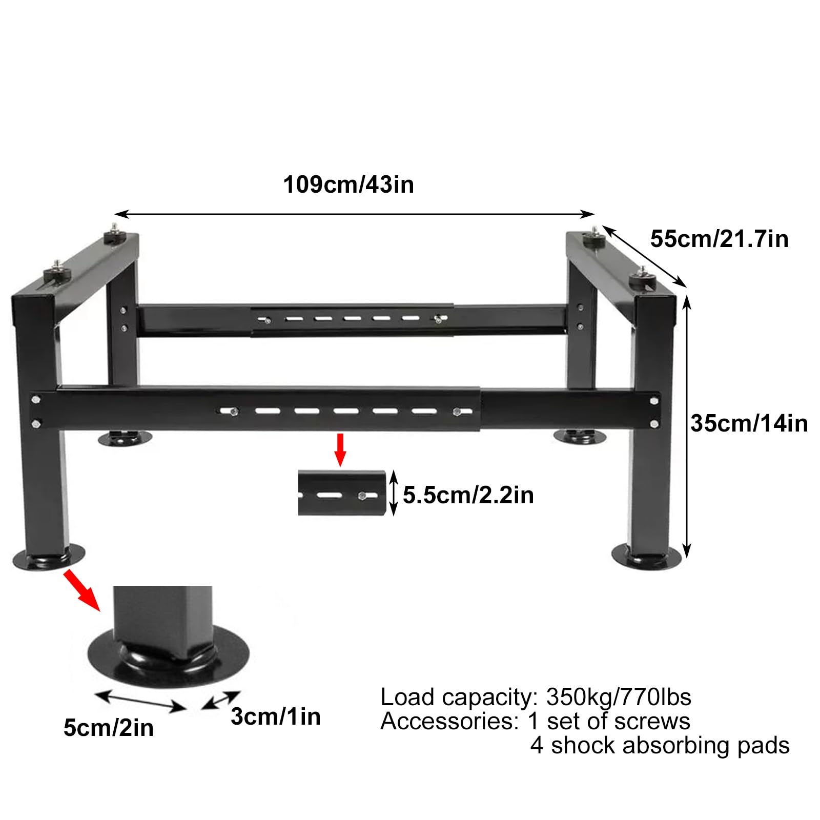 Soporte Aire Acondicionado Exterior, Kit Aire Acondicionado, Acero Inoxidable, de Pie, Capacidad de Carga de 350 Kg